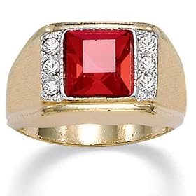 Mens Sim. Ruby Ring by Palm Beach Jewelry