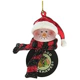 SC Sports Chicago Blackhawks Striped Snowman Puck Ornament 2-pack