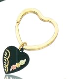 10k Yellow-gold Black Hills Gold Heart Shape Key Ring
