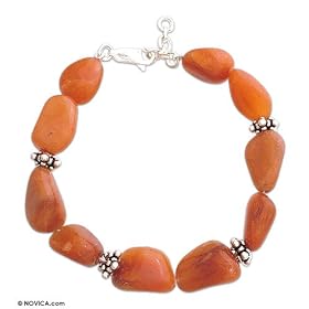 Chalcedony bracelet, 'Sun Power' 0.6 W 8.7 L by Chalcedony Bracelets