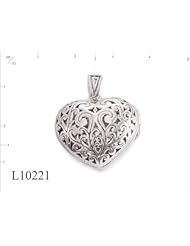 WithLoveSilver Solid Sterling Silver 925 Vintage Style Cut Out Heart Love Locket Pendant