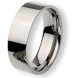Flat Polished Titanium Ring (8.0 mm) - Sizes 6-13