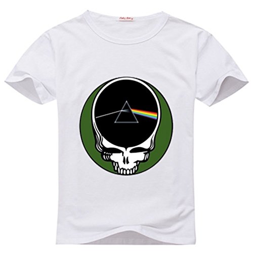 GuifeiYang Mens T-shirts Cute Grateful Dead &amp; Pink Floyd Cartoon White Size XXXL