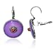 Ladies Silver Disc & Rose Quartz Charm Folded Hoop Earrings Jewellery