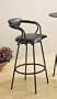 Set of 2 R Style Satin Black Retro Bar Stool Pub Stools
