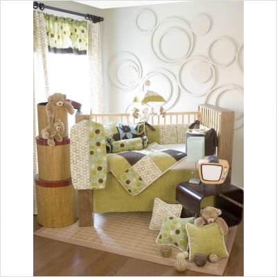 Bundle-14 Spa Bedding Set with Pillow in Green Circles