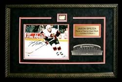 Jason Spezza Signed 8X10 Etched Mat - W//Piece Of Game Used Stick