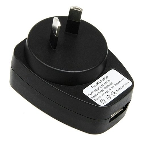 Premium USB Australia Travel Adapter Black