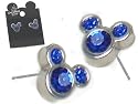 Licensed Disney Mickey Mouse Ears Stud Earrings - Sapphire Blue Swarovski Crystal on Disney Card