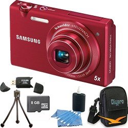 Samsung MV800 16.1 MP 3.0 MultiView Red Camera 8GB Bundle