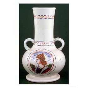 Two Handled Vase in Milk Glass with Head of Henry VII, circa 1500 Stretched Canvas Poster Print
