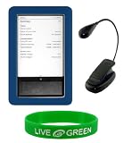 Dark Blue Silicone Skin Case and Book light for Barnes & Noble nook E-Reader Reading Device (nook NOT Included)