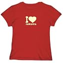 T-Shirt Woman Red " I Love Jamaica " Country