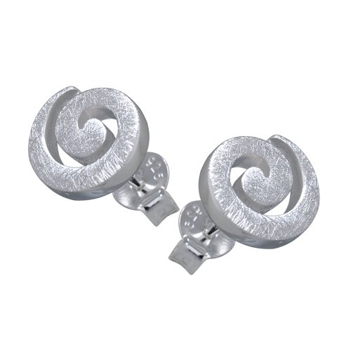 VINANI Ohrstecker Spirale gebuerstet Sterling Silber 925 Ohrringe OSP