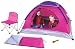 4pc Camping Play Tent Kids Dome Playhut, Child Folding Chair, Kid Sleeping Bag & Light Torch