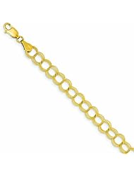 Genuine 14K Yellow Gold Solid Triple Link Charm Bracelet 8 Inches 4 Grams Of Gold 100% Satisfaction Guaranteed.