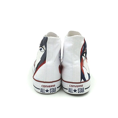 ... Star Kill La Kill Hand Painted White High Top Menwomen Canvas Shoes