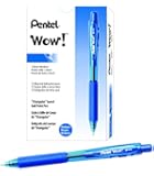 Pentel WOW! Ballpoint Pen, Medium Tip, Blue Barrel, Blue Ink, Box of 12 (BK440-C)