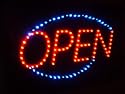 LED Schild OPEN inkl. Kette und Adapter, CE geprüft, LED Beleuchtung