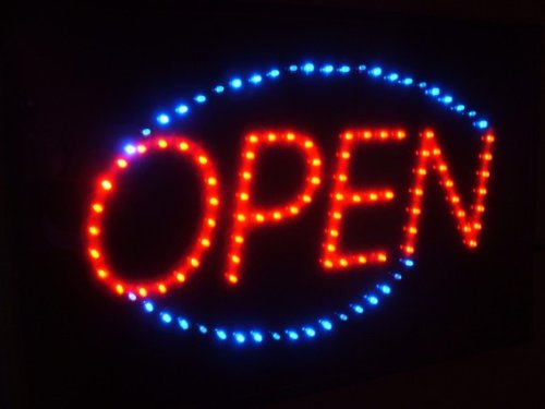 LED Schild OPEN inkl. Kette LED Beleuchtung