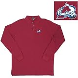 Colorado Avalanche NHL Classic Pique Long Sleeve Polo Shirt (Cabernet) at Antigua