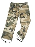 Subdued Woodland Camouflage Womens Vintage Capri Pants