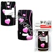 Pink Love Heart Drops Black Design Snap-On Cover Hard Case Cell Phone Protector for ZTE C79 C-79