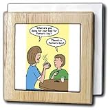 Review 3dRose LLC  / Fathers Day discussion between mother and son - 6 Inch Tile Napkin Holder
