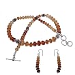 Girls Jewelry Set Silver Multi Gem Necklace Earrings (gnklcs376)