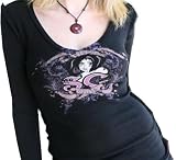 SUICIDE GIRLS - Anime Crest - Black Girls / Woman's Longsleeve Thermal T-Shirt