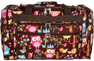 Owl Print 20" Duffle Bag BRN