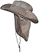 Tropic Hats Summer Wide Brim Mesh Safari/Outback W/Neck Flap & Snap Up Sides - Tan L