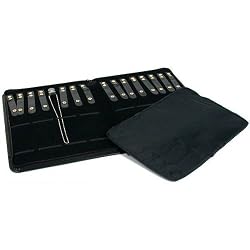 Black 16 Necklace Chain Folder Jewelry Travel Showcase Display