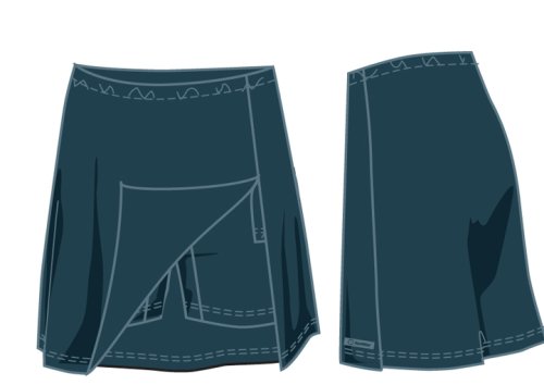 Lotto Tennisrock Universal Stretch, Damen, graublau