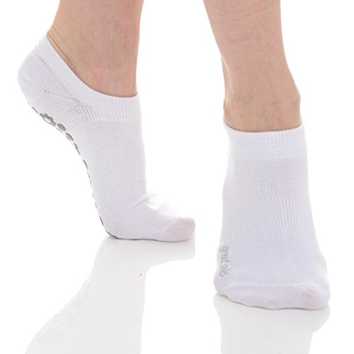 Great Soles Women's Classic Barre Sock for Pilates Barre (New White)