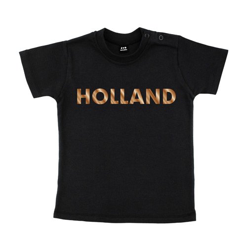 Baby – Kleinkinder T-Shirt – Holland – Textil black / Motiv kupfer Gr. 12-18 Monate