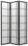 Review Oriental Furniture  / Asian Home Décor - Double Cross Double Sided Shoji Privacy Screen Room Divider - 3 Panel Black