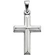 Platinum Cross Pendant - 17.00x12.00mm