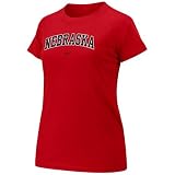 Nike Nebraska Cornhuskers Scarlet Ladies Arch Crew T-shirt