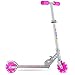 BELEEV V2 Folding Kick Scooter 2 Wheel Scooter, 3 Adjustable Height, White LED Light Up Wheels for 5 Years and up (Purple)