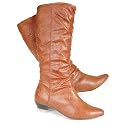 s.OLIVER Damen Schlupf Stiefel, Raffungen, gef&uuml;ttert, nut braun