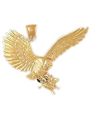 Dazzlers Solid 14 karats gold Eagle Hunting Mouse Charm Pendant Available in three colors from jewelsberry (weights: 5.7 grams only)