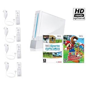 Nintendo Wii System 4 Player Bundle (Brand New) + Mario Super Sluggers