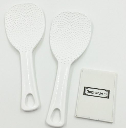 Set of 2 Plastic rice paddles and mini mirror