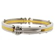 Stainless Steel and Yellow Rubber Bangle Bracelet by Bucasi