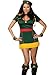 Plus Size 4 Star Pin Up Costume 6 Piece Set Mini Dress Beret Belt Wrist Cuffs and Boot Top Covers Queen size
