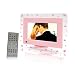 ATMT 7-Inch Miniview Advanced Digital Photo Frame with MP3/MP4 and Remote Control (Pink Hearts)