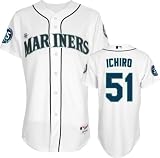 Ichiro Suzuki Jersey: Adult Majestic Home White Authentic Seattle Mariners Jersey with 35th Anniversary Patch