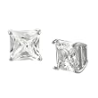 Tressa Sterling Silver Square 5mm Clear CZ Stud Earrings