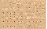 Russian - Cyrillic & English Transparent Keyboard Stickers with Red Letters